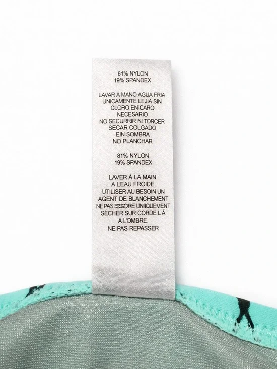 Betsey Johnson Mint Green Floral Grid Ruffle With Bows Bikini Set Lg - Picture 4 of 10